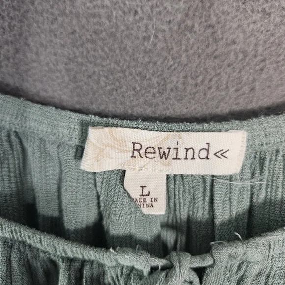 Rewind Fairy Milk Maid Midi Teir Flowy Dress Sage Green Cottagecore Size Large - Picture 5 of 10